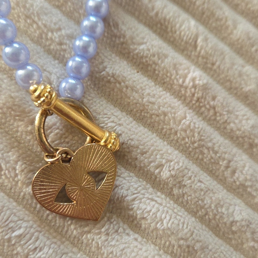 Handmade Pearl Evil Eye Charm Necklace - Picture 3 of 4